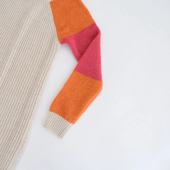 Cocogio Made In Italy 10% Wool Cream Knit Sweater Dress Size  Medium - Picture 6 of 10